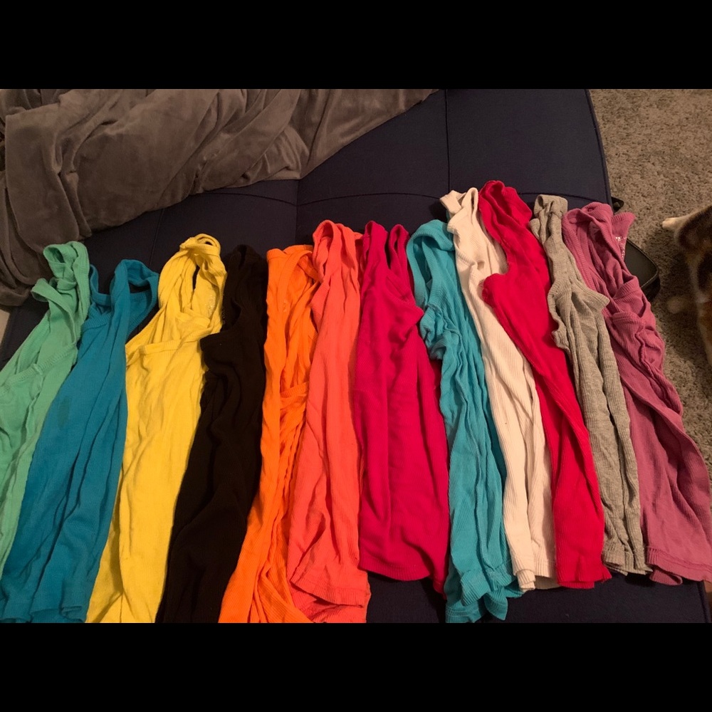 12 Racerback tanks all of them